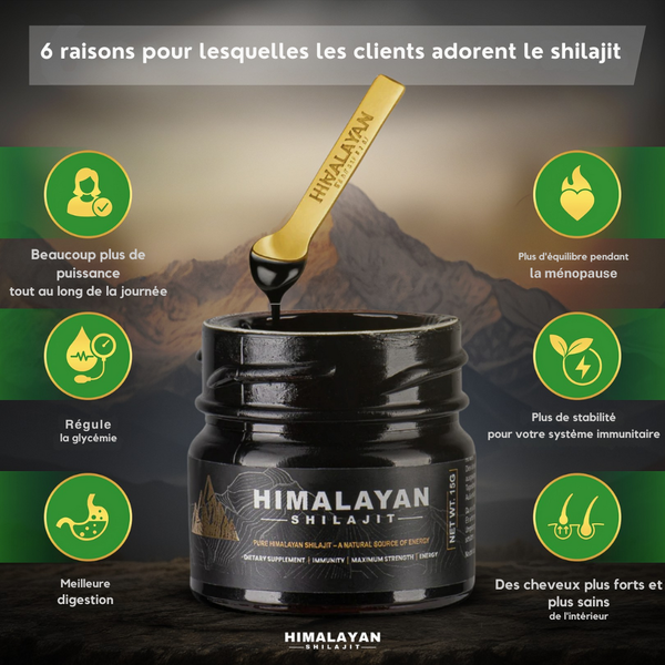 Shilajit himalayen 100 % naturel et cuillère offerte