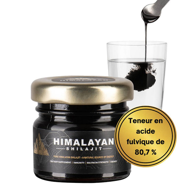 Shilajit himalayen 100 % naturel et cuillère offerte